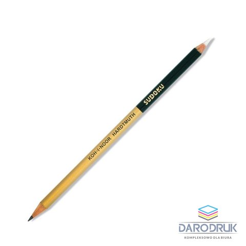 Koh-I-Noor Ołówek Koh-I-Noor Sudoku dwustronny grafitowo-gumowy złoty lub srebrny (1350)