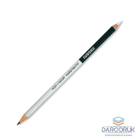 Koh-I-Noor Ołówek Koh-I-Noor Sudoku dwustronny grafitowo-gumowy złoty lub srebrny (1350)