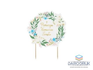Partydeco Dekoracja na tort Pierwsza Komunia Święta,16.7x20 cm Partydeco (KPT69)