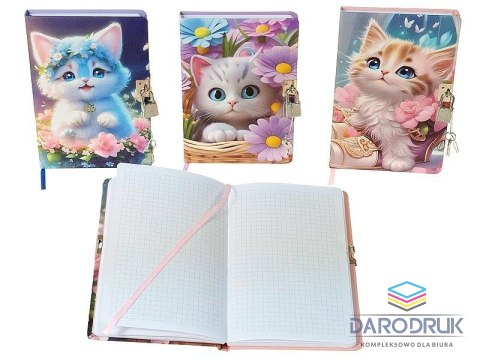 Adar Notes (notatnik) A5 kotki z kłódką krata Adar (588745)