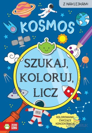 Aksjomat Książka dla dzieci Szukaj, koloruj i licz. Kosmos Aksjomat