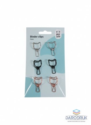 Berlingo Klipsy do spinania dokumentów cute cats metal 6 szt 32mm Berlingo (328222)