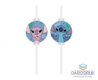 Godan Słomka papierowe z medalionem Stitch & Angel Disney, 4 szt. 4 szt Godan (96919)