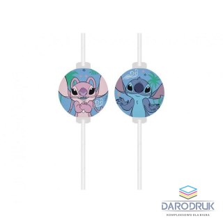Godan Słomka papierowe z medalionem Stitch & Angel Disney, 4 szt. 4 szt Godan (96919)