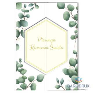 Henry Kartka składana A5 Karnet A5 KOMUNIA ROZ EUKALIPTUS Henry (5907465664905)