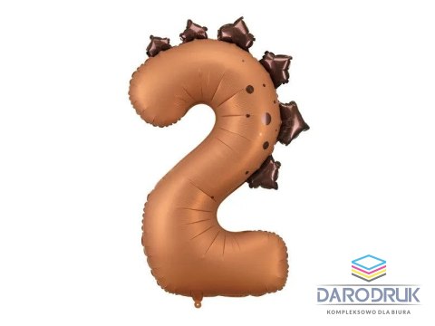Partydeco Balon foliowy Cyfra 2 dinozaur, 92 cm Partydeco (FB315-2)