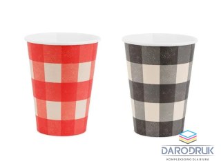 Partydeco Kubek jednorazowy krata papier 400ml Partydeco (KPP106-EU1)