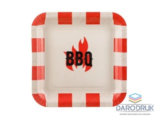 Partydeco Talerz jednorazowy BBQ papier śr. 260mm 6 szt Partydeco (TPP106)