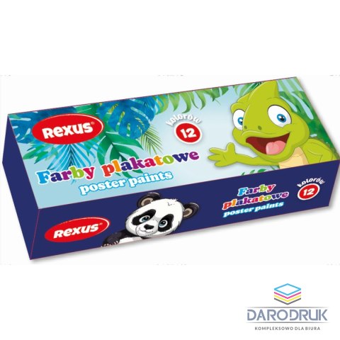 Rexus Farby plakatowe kolor: mix 20ml 12 kolor. Rexus (3448)