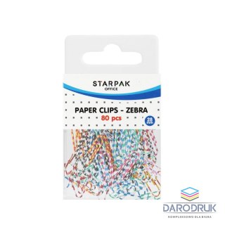 Starpak Spinacze okrągły Office zebra 28mm 80 szt Starpak (540316)