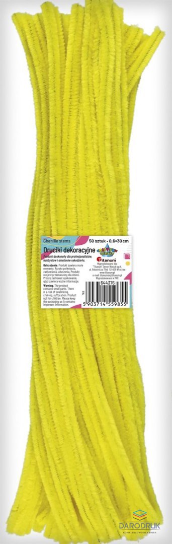 Titanum Drucik Craft-Fun Series kreatywny kolor: żółty 300mm 50 szt Titanum (T15)