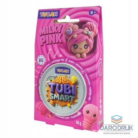 Tuban Plastelina 1 kol. Tubi Smart Milky pink różowa 50g Tuban (TU8502)