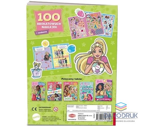 Ameet Książeczka edukacyjna Barbie™. 100 Brokatowych Naklejek Ameet (NB 1101)