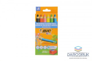 Bic Kredki ołówkowe MULTISURFACE 6 szt + temperówka 3086123727816 6 kol. Bic (515220)