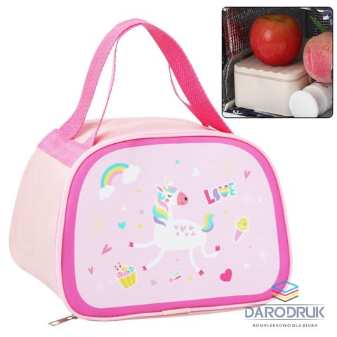 Lean Torba termiczna Izolacyjna Śniadaniowa Lunch Bag Różowa Jednorożec 23cm Lean (21583)