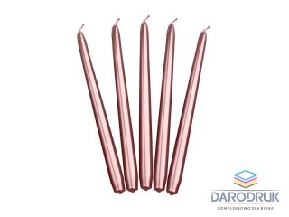 Partydeco Świeca Stożkowa metalizowany 1op/10szt różowa [mm:] 240 Partydeco (SKMET-019R)