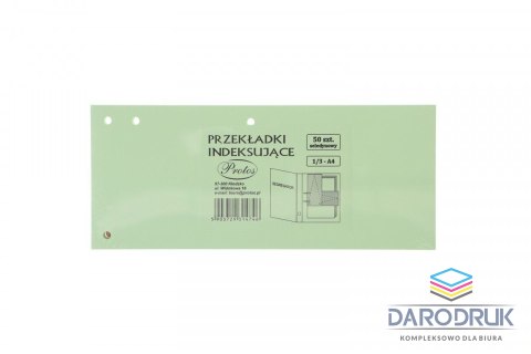 Protos Przekładka czysta indeksująca 1/3 A4 seledyn 160g 50k Protos