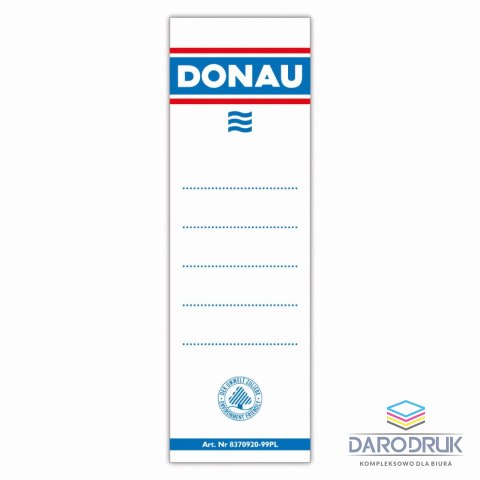 Donau Etykiety opisowe do segregatora biały [mm:] 48x153 Donau (8370920-09PL)
