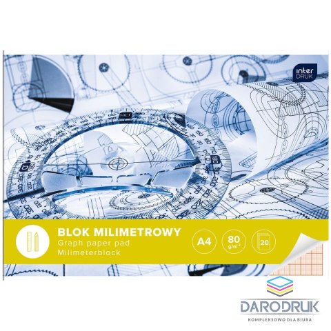 Interdruk Blok milimetrowy A4 80g 20k Interdruk (BLMIA4)