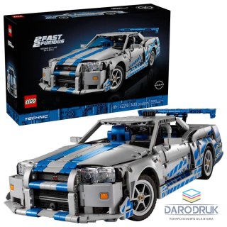 Lego Klocki konstrukcyjne Technic Samochód Nissan Skyline GT-R (R34) z filmu Za szybcy, za wściekli Lego (42210)