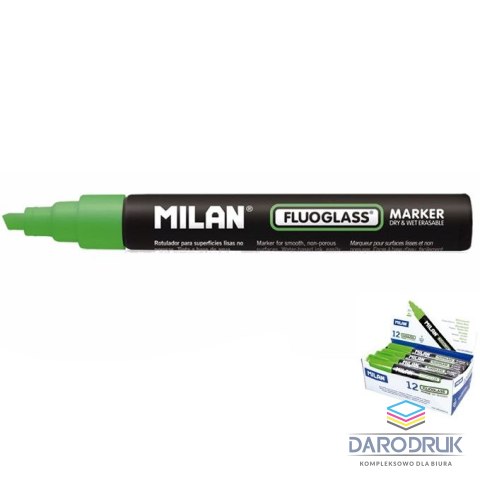 Milan Marker specjalistyczny do szyb fluo wkład zielony 2,0-4,0mm ścięta końcówka Milan (591296012)