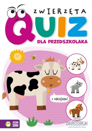 Zielona Sowa Książeczka edukacyjna Quiz dla przedszkolaka. Zwierzęta Zielona Sowa