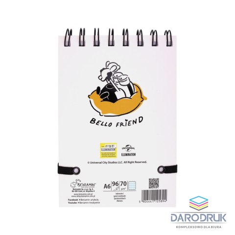 (nd) Kołozeszyt (kołonotatnik) A6 Minionki 96k. 70g krata (nd) (5894)