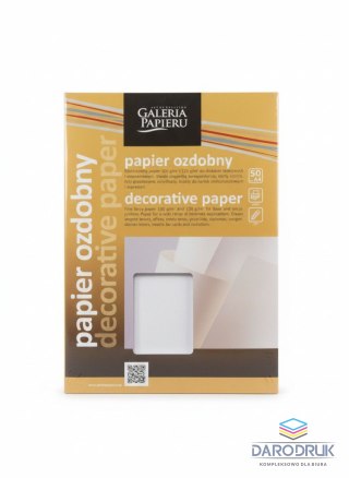Galeria Papieru Papier ozdobny (wizytówkowy) A4 gładki satynowany biały 120g Galeria Papieru (206801)