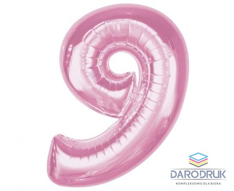 Godan Balon foliowy Smart, cyfra 9, j. różowa, 92 cm Godan (CH-S9J9)
