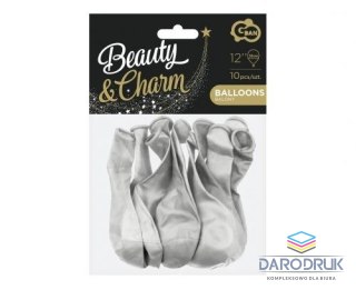 Godan Balon gumowy Beauty&Charm metalik srebrny 10 sztuk metalizowany srebrny 12cal Godan (CB-1MSR)