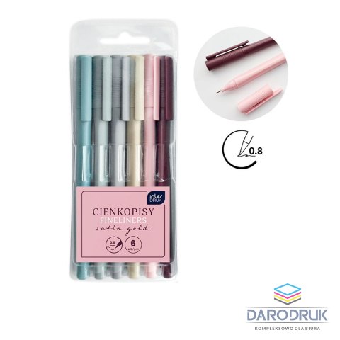 Interdruk Cienkopis SATIN GOLD 6KOL wkład mix 6kol. Interdruk (5902277346711)