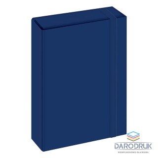Interdruk Teczka z szerokim grzbietem na gumkę BOX A4 niebieska A4 niebieska ciemna Interdruk (5902277320339)