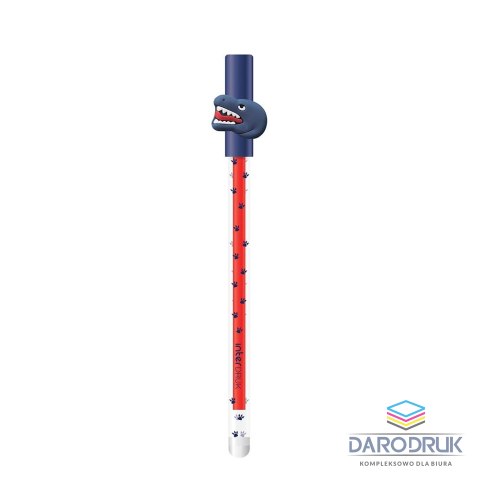 Interkobo Długopis wymazywalny Dinozaurus na skuwkę z figurką 5902277331847 wkład niebieski 0,5mm Interkobo