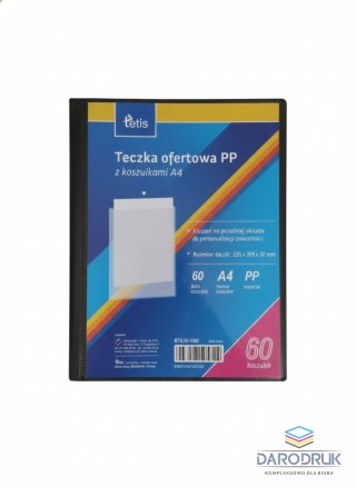 Tetis Teczka kartonowa na suwak 40 koszulek A4 czarny Tetis (BT630-V/60/)
