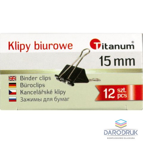 Titanum Klipy 15mm czarny Titanum (BC15)
