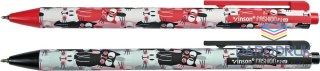 Vinson Długopis olejowy CAT F2 KOTKI wkład niebieski 0,7mm Vinson