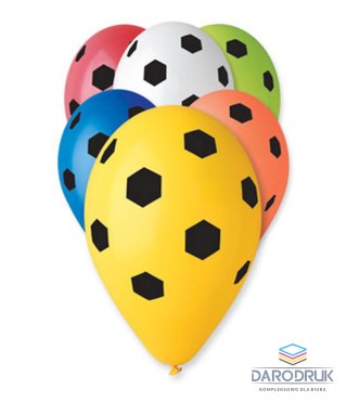 Balon gumowy PREMIUM PIŁKA NOŻNA 5 szt mix 300mm 30cal (GS110/P170)