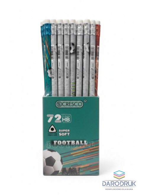 Cresco Ołówek trójkątny FOOTBAL 215030 HB Cresco (Z GUMKĄ)