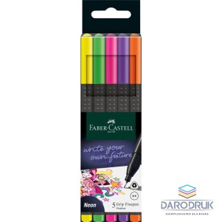 Faber Castell Cienkopis neonowy wkład mix 0,4mm 5kol. Faber Castell (151603 FC)