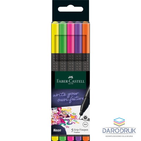 Faber Castell Cienkopis neonowy wkład mix 0,4mm 5kol. Faber Castell (151603 FC)