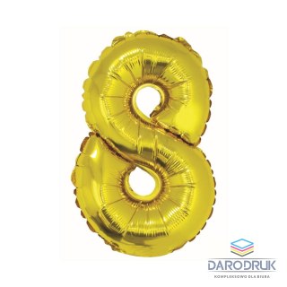Godan Balon foliowy cyfra 8 złoty 35 cm Godan (FG-C35Z8)