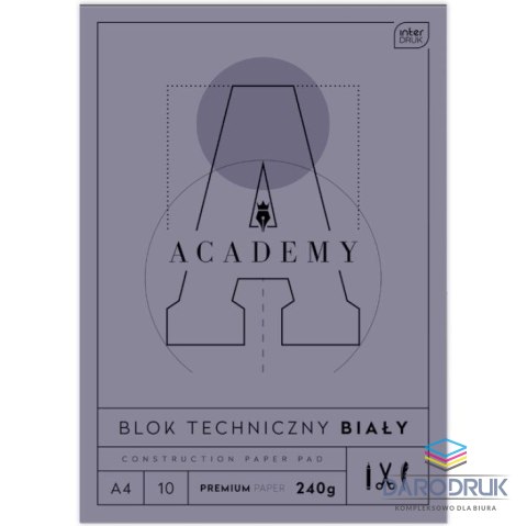 Interdruk Blok techniczny ACADEMY A4 A4 biały 240g 10k Interdruk (240 g)