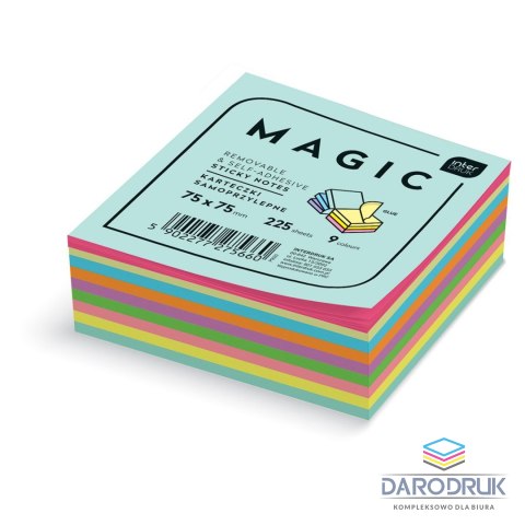 Interdruk Notes samoprzylepny (karteczki) mix 225k [mm:] 75x75 Interdruk (IKARSAM225MC)