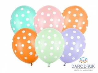 Partydeco Balon gumowy Kropki, mix (1 op. / 6 szt.) mix 300mm Partydeco (SB14P-318-000-6)