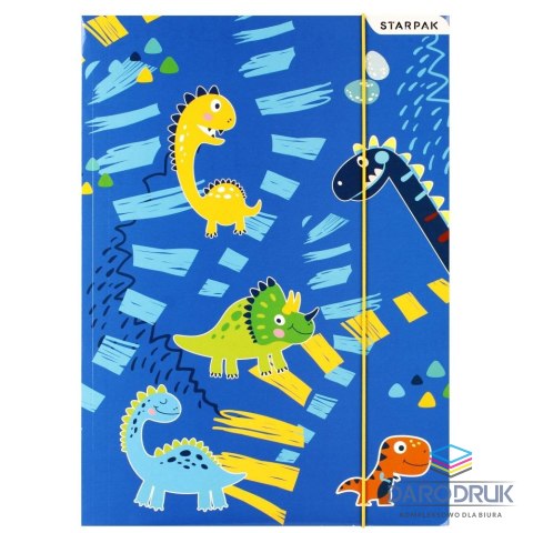 Starpak Teczka kartonowa na gumkę Dino A4 różne Starpak (512116)