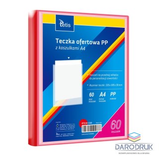 Tetis Teczka plastikowa na zatrzask zółta A4 60 koszulek 5903242104886 A4 żółty Tetis (BT630-C60)