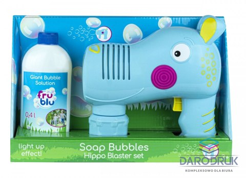 Tm Toys Bańki mydlane Fru Blu Blaster Hippo + Płyn 0,4L Tm Toys (DKF0161)