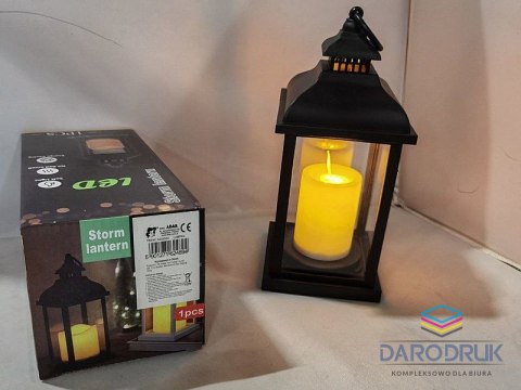 Adar Lampka dekoracyjna z ruchomym płomieniem, czterokątna, 23x9cm Adar (624894)