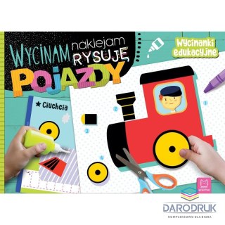 Aksjomat Książeczka edukacyjna Wycinam, naklejam, rysuję. Pojazdy. Wycinanki edukacyjne. Aksjomat