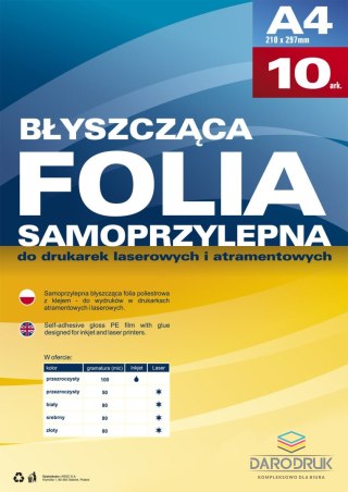 Argo Folia samoprzylepna A4 biały 80mic. [mm:] 210x297 Argo (434011)